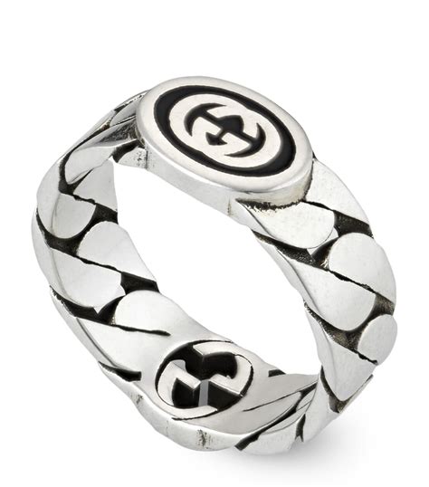 gucci ring damen silber|Gucci interlocking g ring pattern.